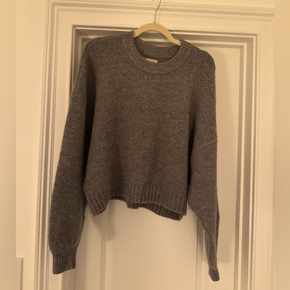 Anthropologie Pilcro Gray Oversized Cropped Sweater